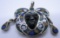 INLAID STONE BLACKAMOOR STERLING SILVER PENDANT