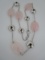 ROSE QUARTZ & STERLING SILVER NECKLACE LINK CHAIN