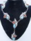 CHAPO TURQUOISE & CORAL STERLING SILVER NECKLACE