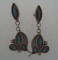 ZUNI TURQUOISE EARRINGS STERLING SILVER SNAKE EYE