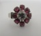 1.75CT RUBY DIAMOND RING PALLADIUM & 14K GOLD