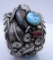 BEAR CLAW CUFF BRACELET TURQUOISE STERLING SILVER