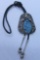 HUGE NAVAJO TURQUOISE STERLING SILVER BOLO TIE