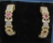 RUBY & DIAMOND EARRINGS 14K GOLD HIDALGO STYLE