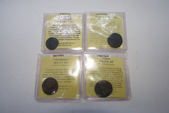 4 ANCIENT ROMAN COINS CONSTANTINE VALENS 306-378AD