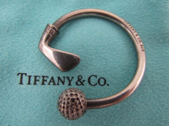 TIFFANY & CO GOLF CLUB KEY RING STERLING SILVER