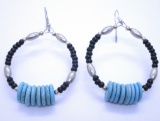 NAVAJO PEARL STERLING SILVER BEAD EARRING TURQUOIS