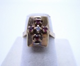 VINTAGE RUBY DIAMOND RING YELLOW GOLD