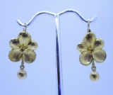 FLOWER EARRINGS 18K YELLOW GOLD FLORAL