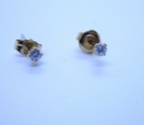 DIAMOND EARRINGS 14K GOLD STUD POST