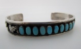 DAVE NIETO ZUNI TURQUOISE BRACELET STERLING SILVER