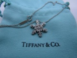 TIFFANY & CO PLATINUM DIAMOND SNOWFLAKE & CHAIN