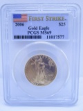 2006 GOLD $25 DOLLAR EAGLE COIN MS 69 PCGS