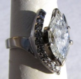 1.75CT DIAMOND 14K GOLD RING MARQUISE 1.5 SOLITARE