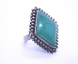 MALACHITE RING STERLING SILVER WOW