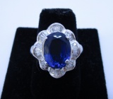 4.70 CT AA TANZANITE PLATINUM RING 2CT DIAMOND