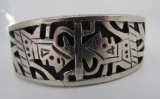 STERLING SILVER CUFF BRACELET TAXCO MEXICO AZTEC