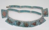 TURQUOISE INLAY NECKLACE STERLING SILVER