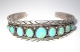 NILA COOK JOHNSON TURQUOISE BRACELET STERLING SILV