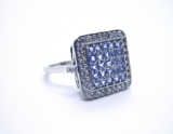 2CT TANZANITE RING STERLING SILVER