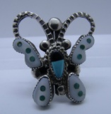 HOWARD LEEKELA BUTTERFLY RING STERLING SILVER INLA