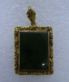 22K GOLD ALASKA NUGGET JADE NECKLACE PENDANT 10K