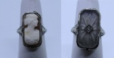 DIAMOND CAMEO FLIP RING 14K GOLD FILIGREE LALIQUE