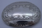 COWBOY BELT BUCKLE STERLING SILVER ENGRAVED