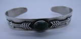 FRED HARVEY ERA TURQUOISE BRACELET COIN SILVER