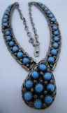 CARLOS TURQUOISE NECKLACE STERLING SILVER SNAKEEYE