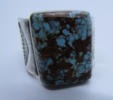 P. SANCHEZ TURQUOISE RING STERLING SILVER SIZE13.5