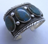 HENRY KING TURQUOISE STERLING SILVER CUFF BRACELET