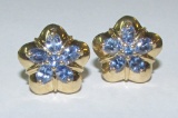 1 CARAT TANZANITE EARRINGS 14K GOLD