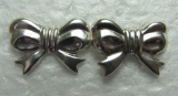 STERLING SILVER EARRINGS BOW RIBBON PIERCED