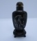 CARVED HORN SIGNED CHINESE SNUFF BOTTLE