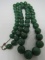 GRADUATED 8MM TO 12MM GREEN JADE BEAD NECKLACE 18