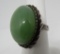 GREEN JADE RING STERLING SILVER SIZE 8