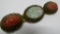 GENUINE CARVED GREEN ORANGE JADE STONE PIN BROOCH