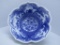 CHINESE BLUE AND WHITE BOWL SCALLOPED SIGNED