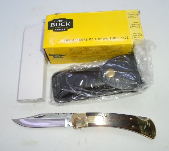 BUCK 110 AUTO POCKET KNIFE SWITCHBLADE LEATHER