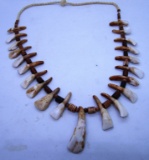 GENUINE BUFFALO TOOTH BONE NECKLACE SIOUX NATIVE