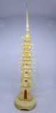 INTRICATELY CARVED FOSSIL STATUE TOWER PALACE ASIA