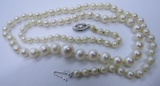 4MM TO 8MM GRADUATED PEARL NECKLACE  WHITE GOLD