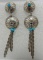 TURQUOISE CONCHO EARRINGS STERLING SILVER