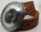 TURQUOISE CONCHO BUCKLE STERLING SILVER & BELT