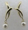 14K GOLD TIFFANY 9MM PEARL EARRINGS