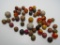 48 ANTIQUE MARBLES LOT: CLAY, GLASS, LINED JASPER