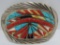 VMB TURQUOISE INLAY BELT BUCKLE STERLING SILVER