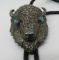 TURQUOISE BISON BOLO TIE NECKLACE STERLING SILVER