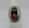 RED CORAL TURQUOISE STERLING SILVER NAVAJO RING
